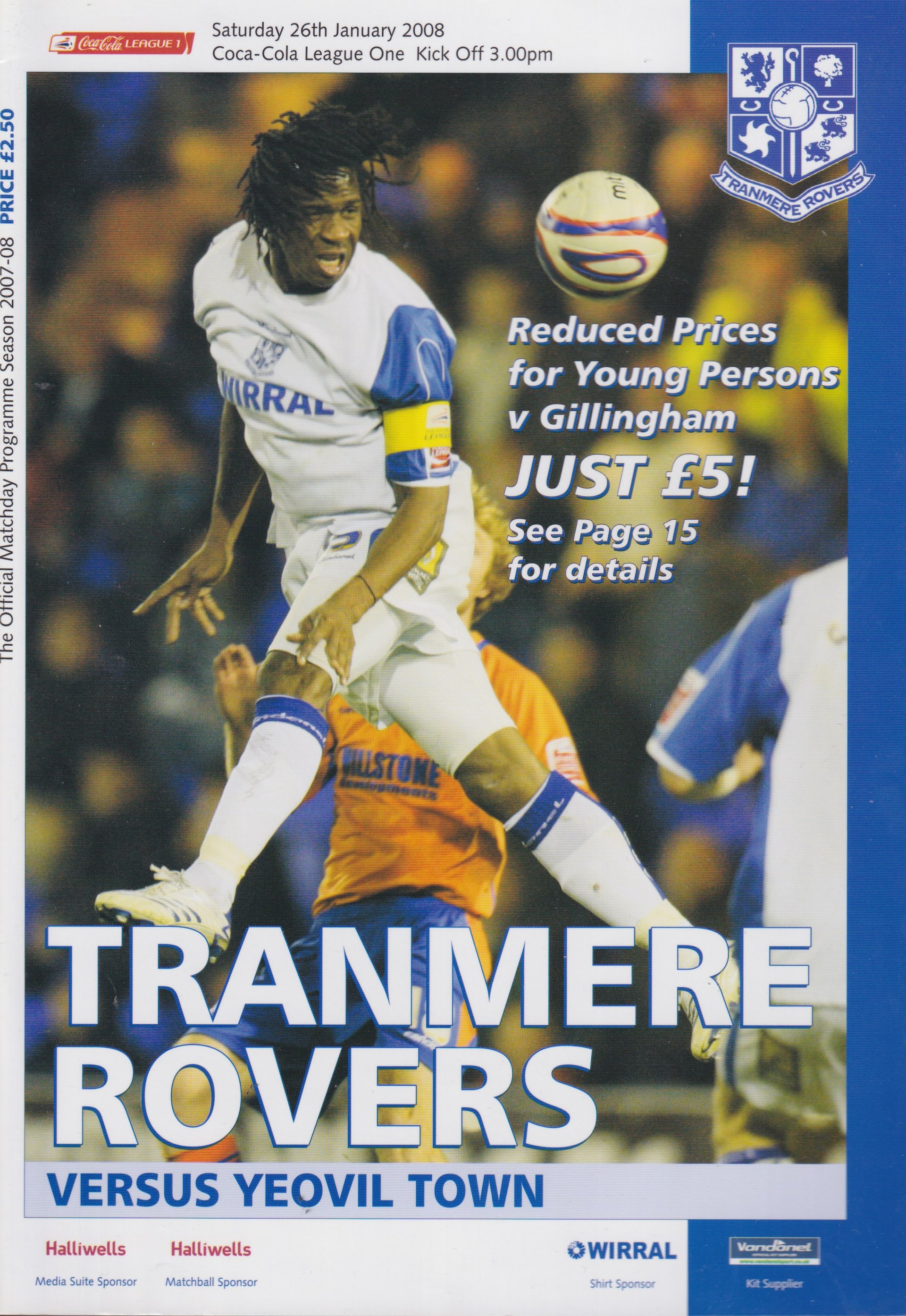 Tranmere Rovers v Yeovil match programme